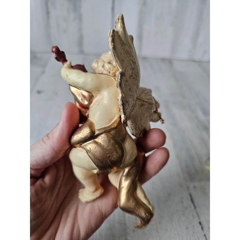 Vintage hanging cherub angel baby musical banjo Xmas Nativity statue religious d - Picture 12 of 14